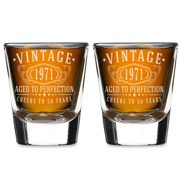 Vintage 1971 50th Birthday Shot Glass